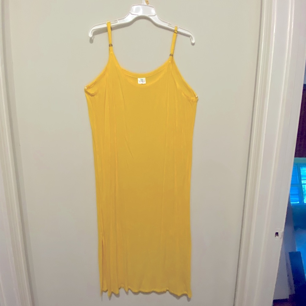 Spaghetti straps maxi length sundress,slit on both sides, sundress.
